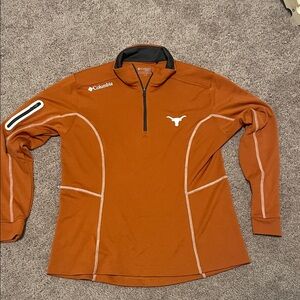 Large Columbia Rust Burnt Orange Longhorns Lightweight Golf Quarter-Zip Pullover